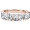 Women'S Rings | Blue Nile Seven Stone Radiant Diamond Ring In 14K Rose Gold (3 Ct. Tw.)