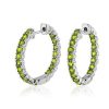 Earrings | Blue Nile Peridot Hoop Earrings In Sterling Silver (2.5Mm)