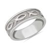 Men'S Rings | Blue Nile Ichthys Wedding Ring In Platinum (7Mm)