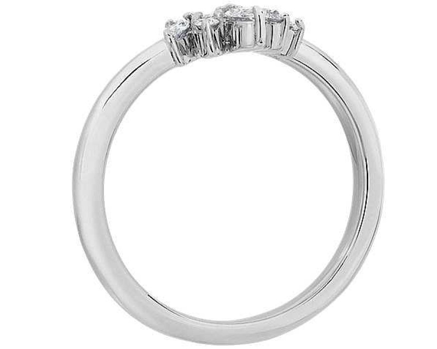 Rings | Blue Nile Curved Crown Stackable Ring In 18K White Gold (1/4 Ct. Tw.)