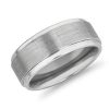 Men'S Rings | Blue Nile Brushed And Polished Comfort Fit Wedding Ring In White Tungsten Carbide (9Mm)