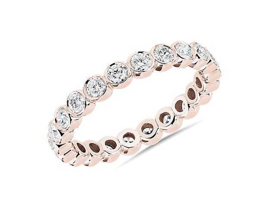 Women'S Rings | Blue Nile Bezel-Set Diamond Eternity Ring In 14K Rose Gold (1 Ct. Tw.)