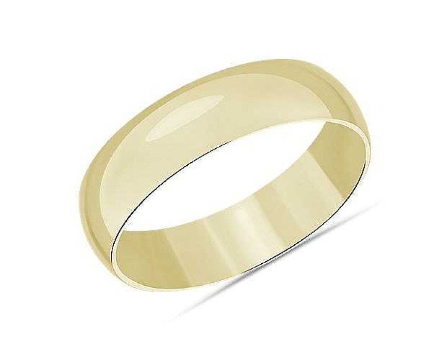 Men'S Rings | Blue Nile Mid-Weight Comfort Fit Wedding Ring In 14K Yellow Gold (6Mm)