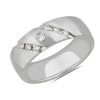 Men'S Rings | Blue Nile Diagonal Diamond Highlight Wedding Ring In Platinum (7 Mm, 1/4 Ct. Tw.)