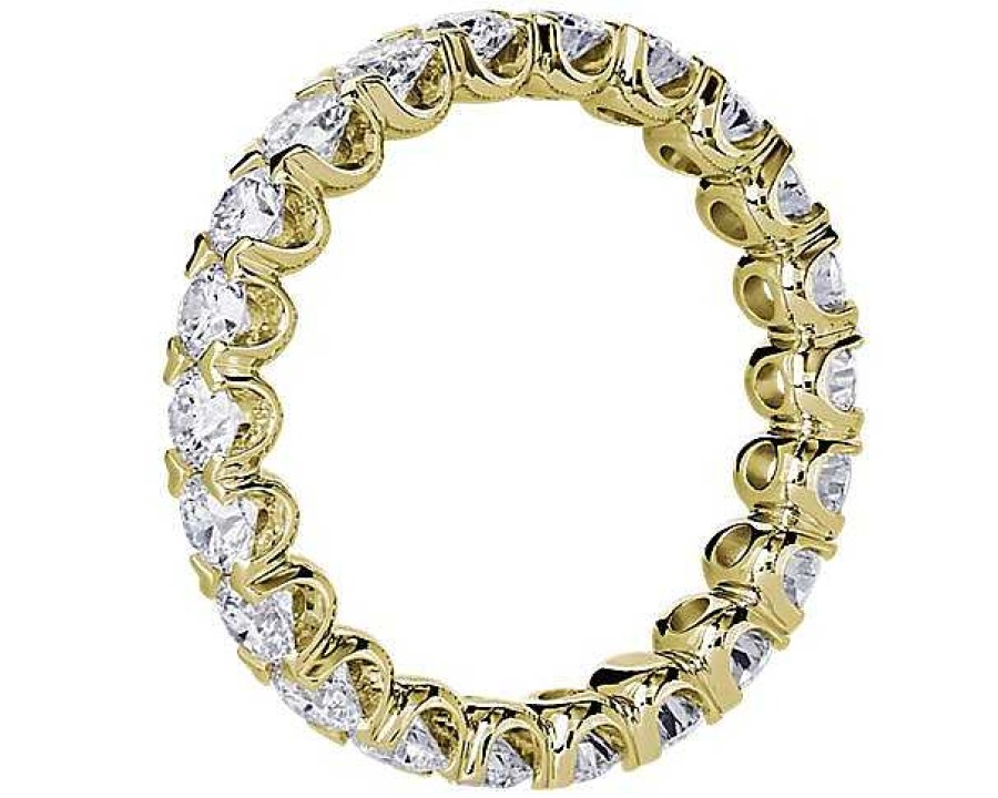 Women'S Rings | Blue Nile V-Prong Pav Diamond Eternity Ring In 14K Yellow Gold (2 Ct. Tw.)