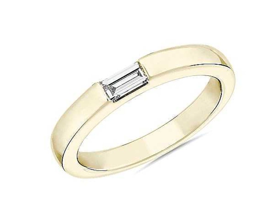 Rings | Blue Nile Zac Zac Posen East West Single Baguette Diamond Ring In 14K Yellow Gold (2.6 Mm, 1/6 Ct. Tw.)