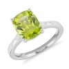 Rings | Blue Nile Peridot Cushion Cocktail Ring In 14K White Gold (10X8Mm)