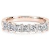 Women'S Rings | Blue Nile Seven Stone Princess Lab Grown Diamond Ring In 14K Rose Gold (1 Ct. Tw.)