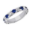 Women'S Rings | Blue Nile French Pav Sapphire And Diamond Eternity Ring In Platinum (3.3Mm)