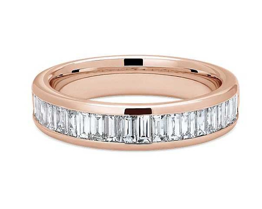 Women'S Rings | Blue Nile Channel Set Baguette Diamond Ring In 14K Rose Gold (1 Ct. Tw.)