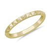 Women'S Rings | Blue Nile Stackable Pyramid Satin Finish Ring In 18K Yellow Gold (2Mm)