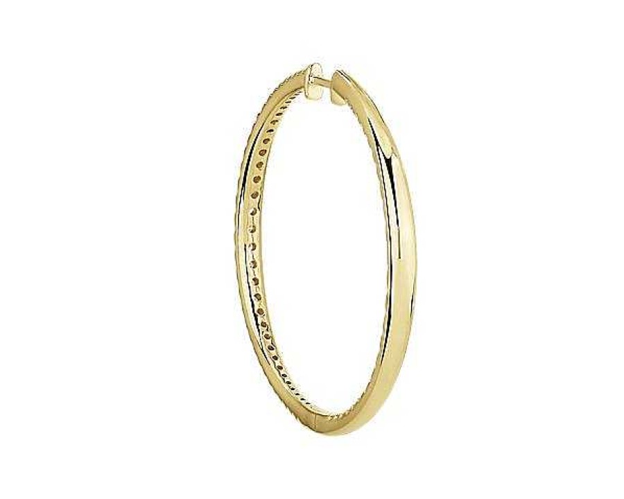 Earrings | Blue Nile Graduating Eternity Diamond Hoop Earrings In 14K Yellow Gold (2 Ct. Tw.)