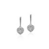 Earrings | Blue Nile Heart-Shaped Diamond Halo Drop Stud Earrings In 14K White Gold (1/3 Ct. Tw.)