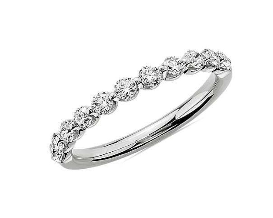 Rings | Blue Nile Floating Diamond Wedding Ring In 14K White Gold (1/2 Ct. Tw.)