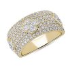 Rings | Blue Nile Wide Pav Triple Fleur Diamond Ring In 14K Yellow Gold (1 1/4 Ct. Tw.)