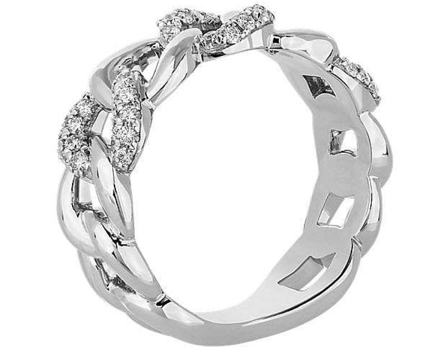 Rings | Blue Nile Diamond Chain Link Fashion Ring In 14K White Gold (1/3 Ct. Tw.)