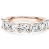 Women'S Rings | Blue Nile Seven Stone Asscher Diamond Ring In 14K Rose Gold (3 Ct. Tw.)