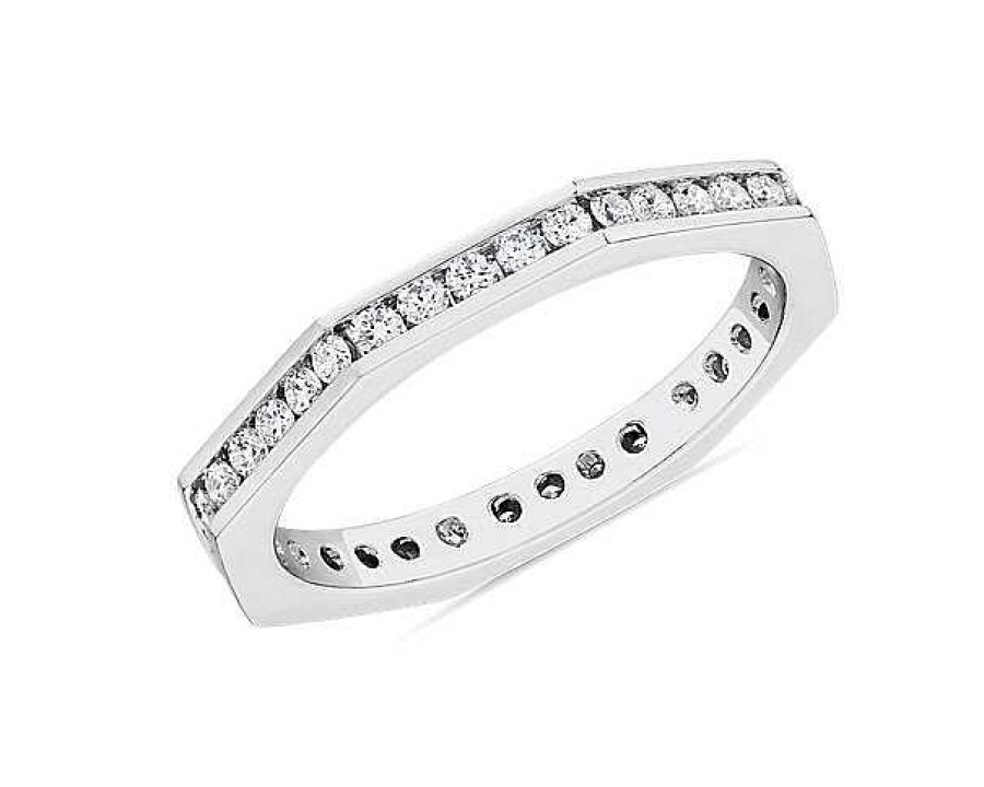 Rings | Blue Nile Zac Zac Posen Geometric Diamond Eternity Ring In 14K White Gold (2 Mm, 1/2 Ct. Tw.)