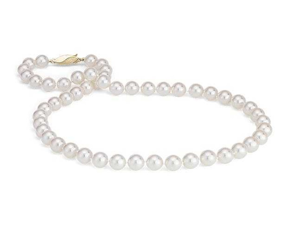 Necklaces | Blue Nile 16" Classic Akoya Cultured Pearl Strand Necklace In 18K Yellow Gold (8.0-8.5Mm)