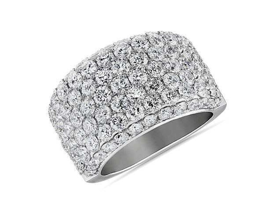 Rings | Blue Nile Diamond Multi-Row Statement Ring In 14K White Gold (3 3/4 Ct. Tw.)