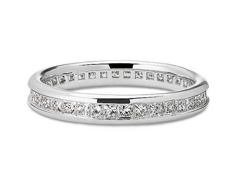 Women'S Rings | Blue Nile Channel Set Princess-Cut Diamond Eternity Ring In 14K White Gold (1 Ct. Tw.)