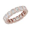 Women'S Rings | Blue Nile Bezel Radiant Diamond Eternity Ring In 14K Rose Gold (3 Ct. Tw.)