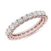 Women'S Rings | Blue Nile Lab Grown Diamond Cushion Cut Eternity Ring In 14K Rose Gold (2 Ct. Tw.)