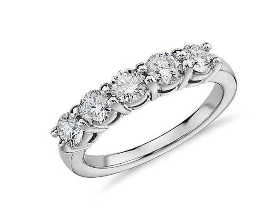 Women'S Rings | Blue Nile Eternal Five Stone Diamond Ring In Platinum (1 Ct. Tw.)