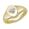 Rings | Blue Nile Heart Diamond Signet Ring In 14K Yellow Gold (1/4 Ct. Tw.)