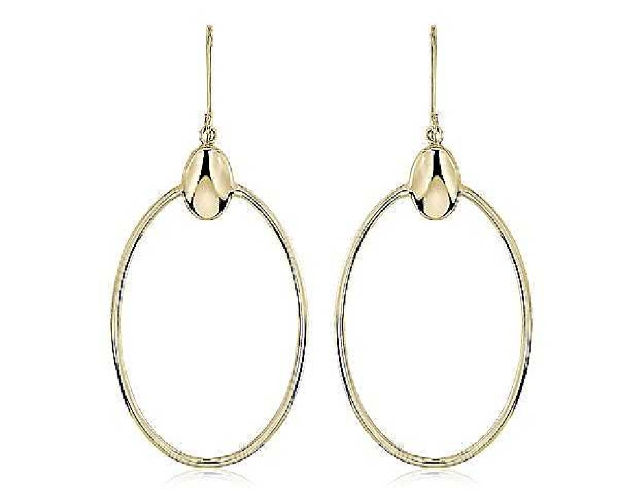 Earrings | Blue Nile Large Open Oval Drop Earrings In 14K Yellow Gold