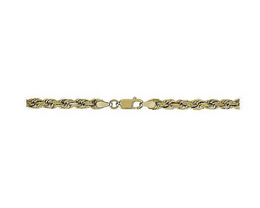 Bracelets | Blue Nile 8" Solid Diamond Cut Rope Chain Bracelet In 14K Yellow Gold (4.25 Mm)