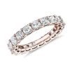 Women'S Rings | Blue Nile Lab Grown Diamond Cushion Cut Eternity Ring In 14K Rose Gold (4 Ct. Tw.)