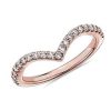 Rings | Blue Nile Contemporary V-Shaped Diamond Ring In 14K Rose Gold (1/3 Ct. Tw.)