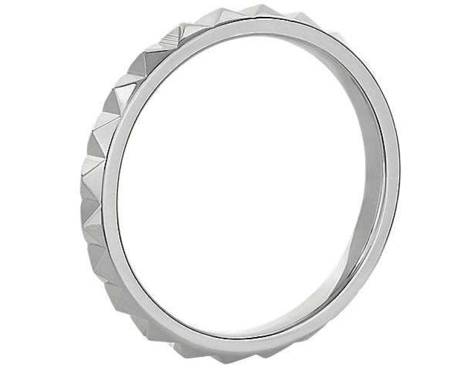 Women'S Rings | Blue Nile Stackable Pyramid Satin Finish Ring In Platinum (2Mm)