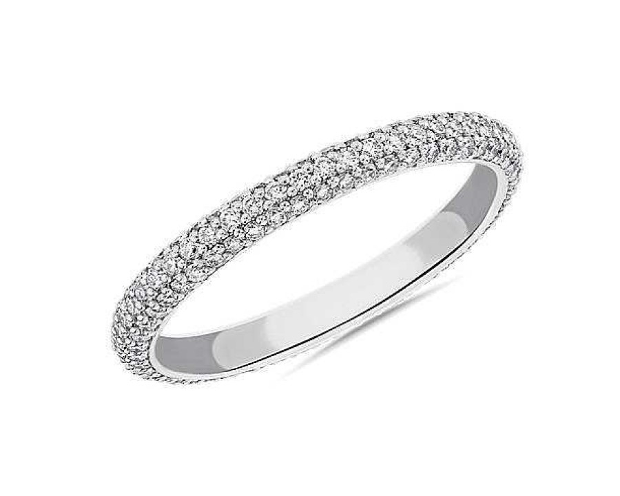 Rings | Blue Nile The Gallery Collection Rolled Pav Diamond Eternity Ring In Platinum (5/8 Ct. Tw.)