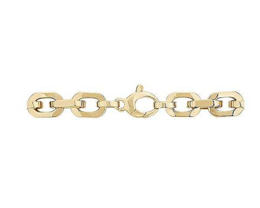 Bracelets | Blue Nile 8.5" Men'S Large Faceted Bracelet In 14K Yellow Gold (8.7 Mm)