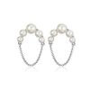 Earrings | Blue Nile Graduated Freshwater Pearl Stud Earring With Half-Circle Chain In Sterling Silver