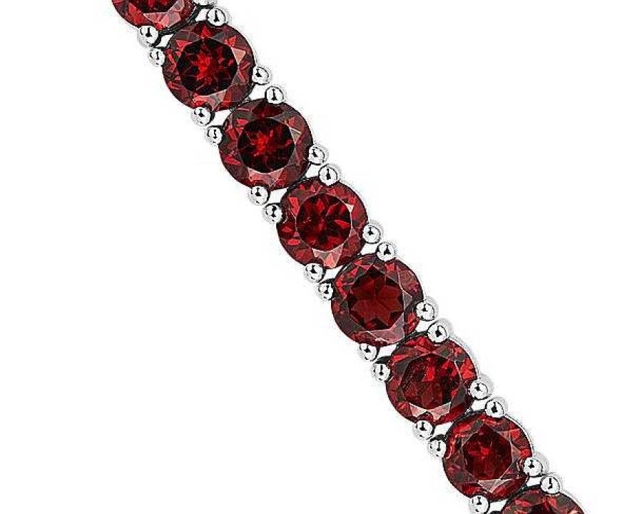 Bracelets | Blue Nile Garnet Bolo Bracelet In Sterling Silver