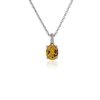 Necklaces | Blue Nile Oval Citrine And Diamond Pendant In 14K White Gold (8X6Mm)