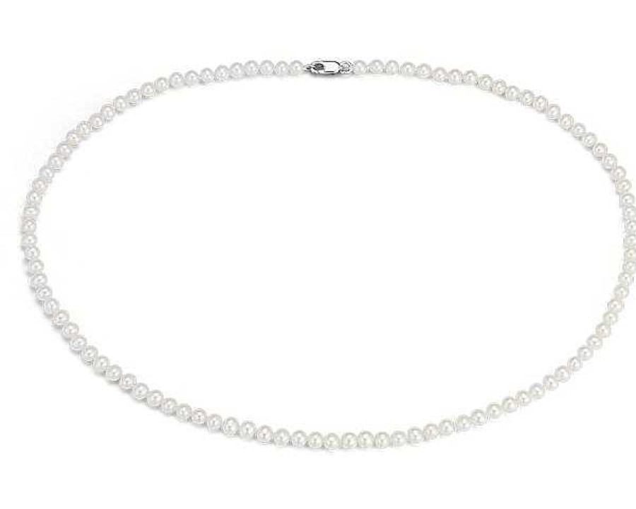 Necklaces | Blue Nile 18" Freshwater Cultured Pearl Strand Necklace In 14K White Gold (3.5-4Mm)