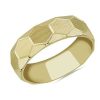 Men'S Rings | Blue Nile Raised Hexagon Lined Wedding Ring In 18K Yellow Gold (7Mm)