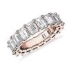 Women'S Rings | Blue Nile Lab Grown Diamond Emerald Cut Eternity Ring In 14K Rose Gold (7 Ct. Tw.)