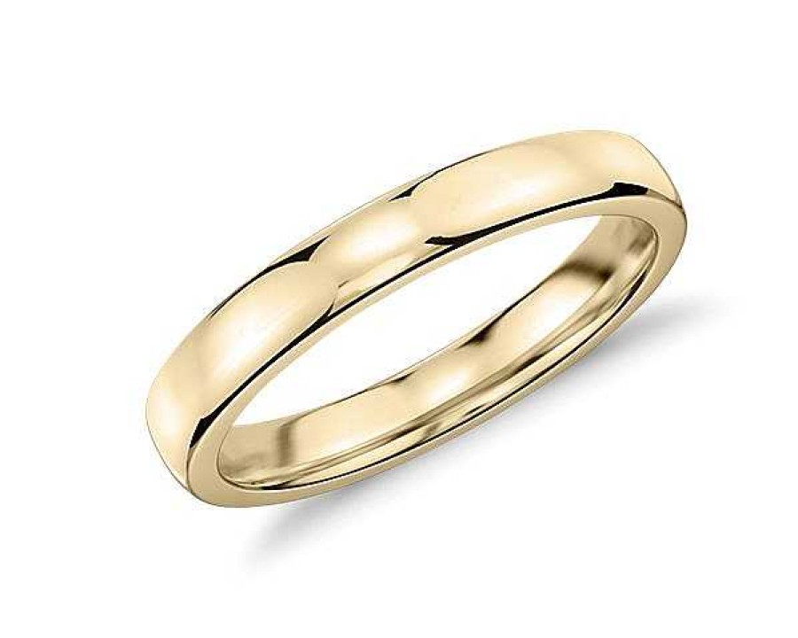 Women'S Rings | Blue Nile Low Dome Comfort Fit Wedding Ring In 18K Yellow Gold (3Mm)