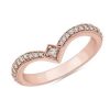 Rings | Blue Nile Pav Drop Kite Stackable Ring In 14K Rose Gold (1/3 Ct. Tw.)