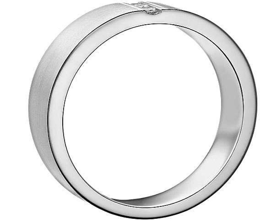 Men'S Rings | Blue Nile Modern Channel Diamond Ring In Platinum (7 Mm, 1/12 Ct. Tw.)