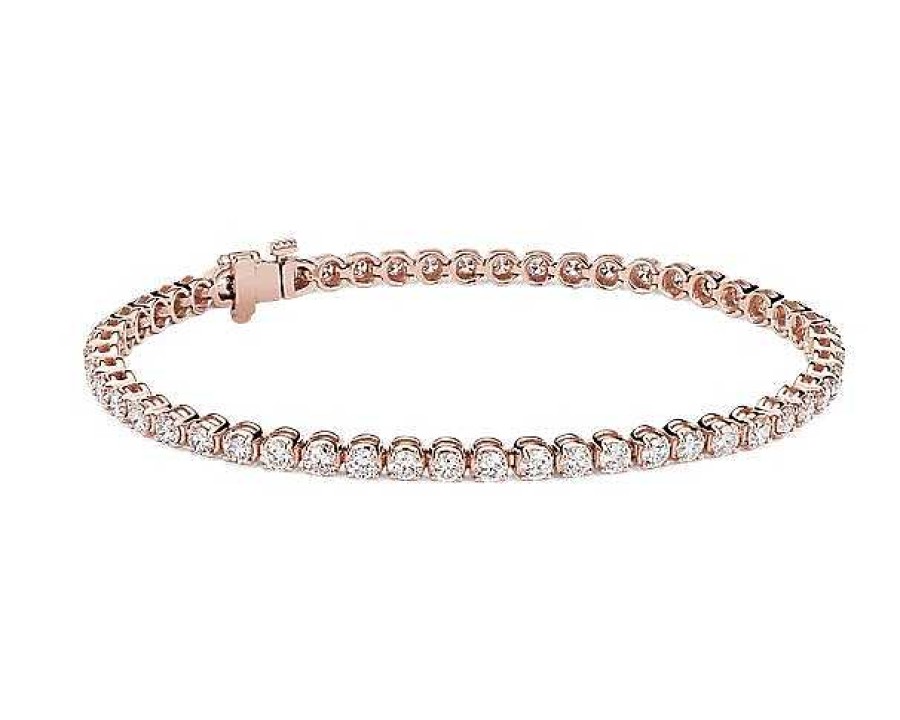 Bracelets | Blue Nile Diamond Tennis Bracelet In 14K Rose Gold (4 Ct. Tw.)