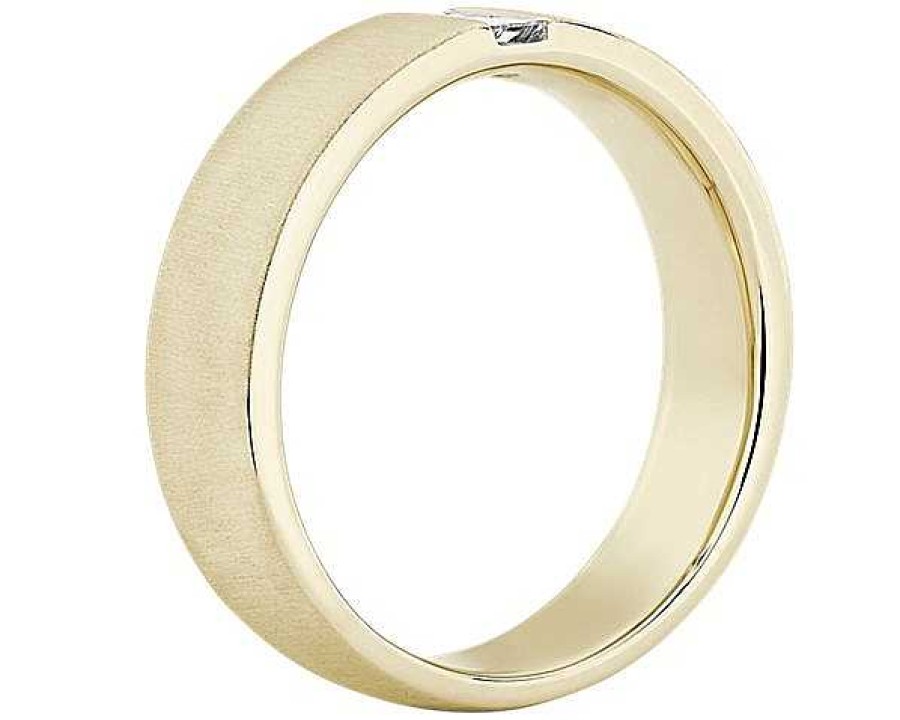 Rings | Blue Nile Zac Zac Posen Brushed Finish Baguette Diamond Ring In 14K Yellow Gold (5 Mm, 1/6 Ct. Tw.)