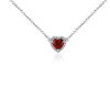 Necklaces | Blue Nile Heart-Shaped Garnet And Diamond Pendant In 18K White Gold (6Mm)