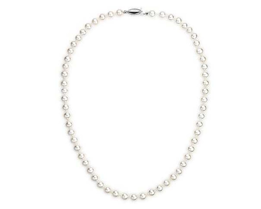 Necklaces | Blue Nile 16" Freshwater Cultured Pearl Strand Necklace In14K White Gold (7.0-7.5Mm)