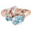 Rings | Blue Nile Morganite And Aquamarine Cocktail Ring With Diamond Accents In 14K Rose Gold